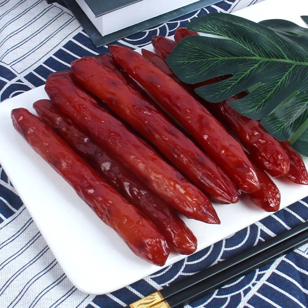 2pcs Faux Sausage Simulated Food Model Toy Photo Props Lifelike Realistic Artificial Sausage Decorative Kitchen Prop PVC Fake