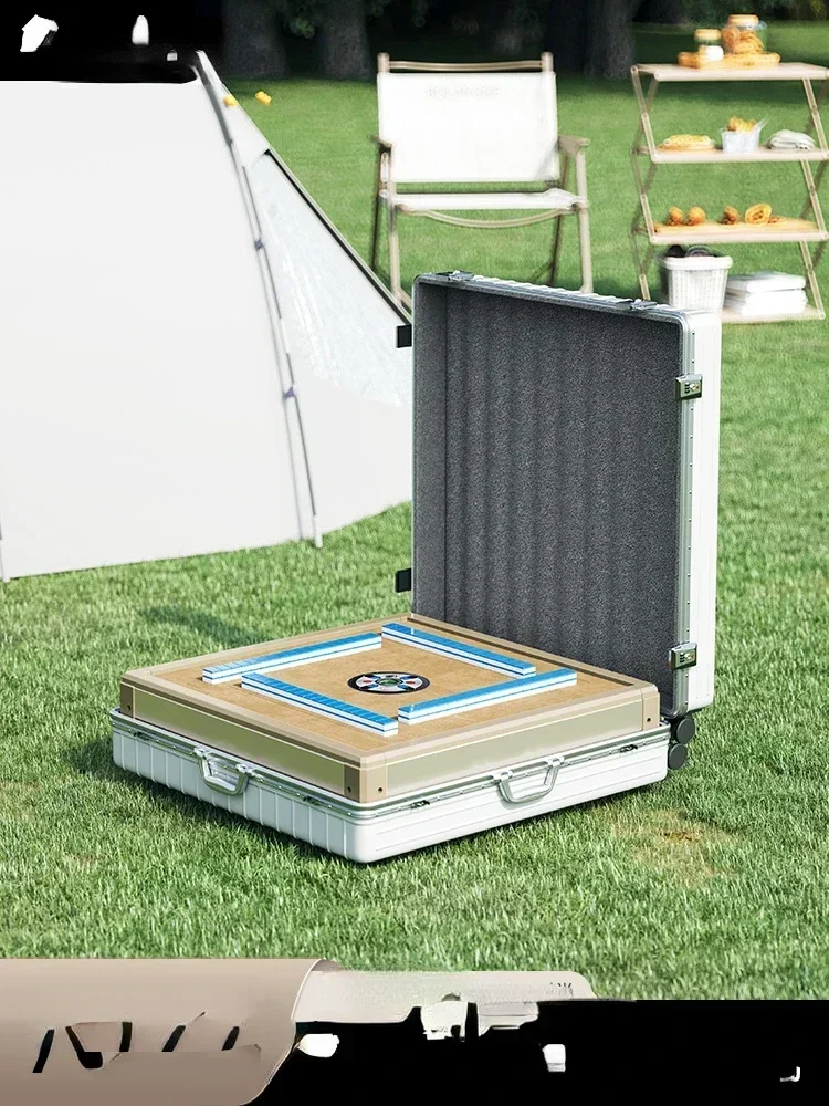 Ruxi outdoor camping automatic mahjong machine portable picnic mahjong table home suitcase storage