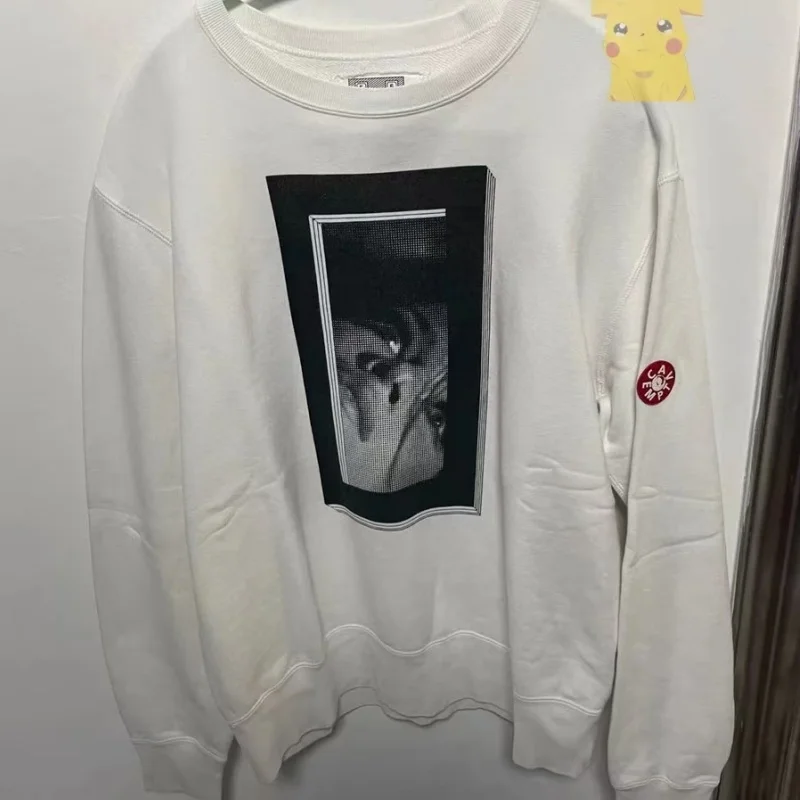 

Retro Women's Face Print Cavempt Pullover Sweater Round Neck Sweatshirt Men Cotton Loose Autumn Winter Hoodie Jacket