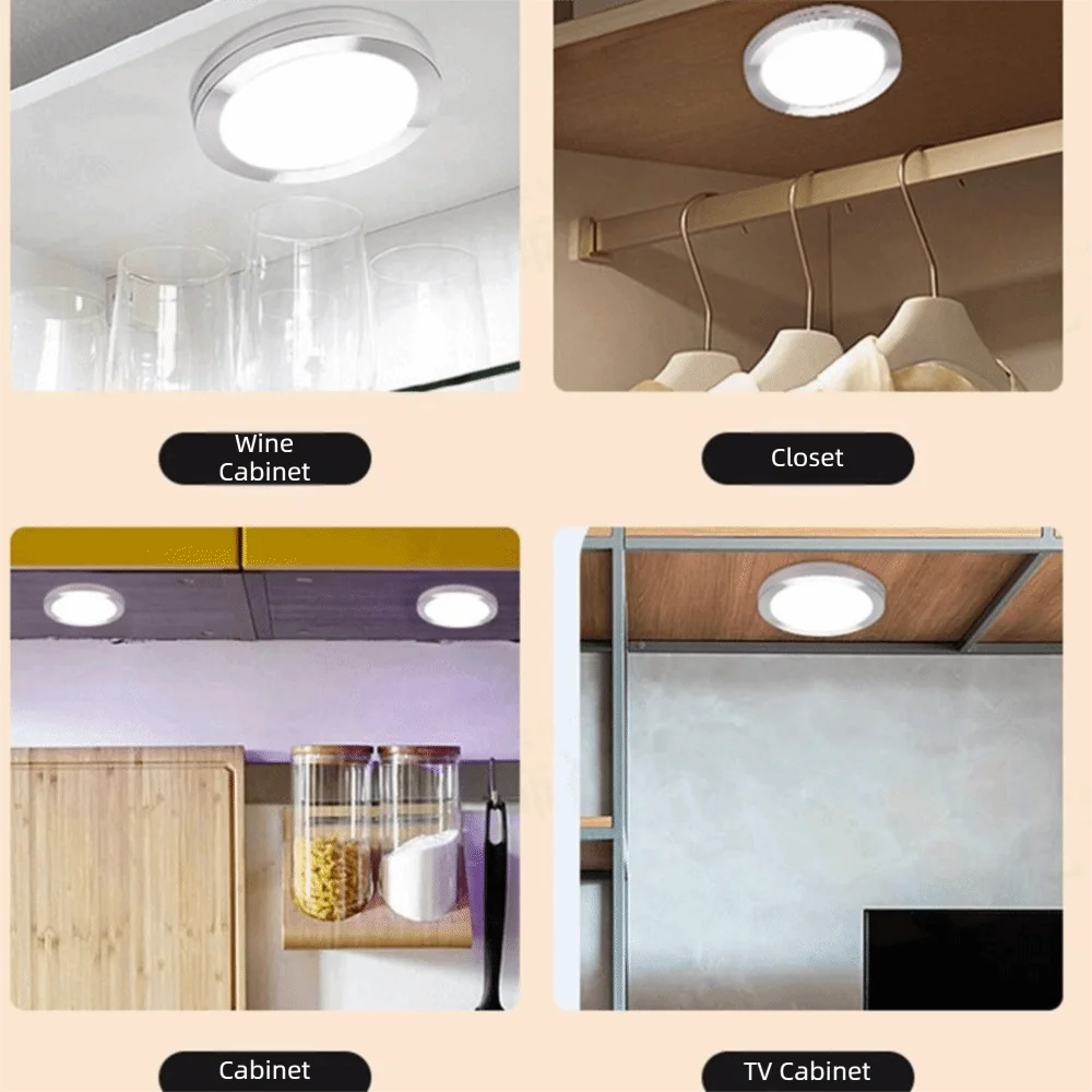 

White Light RGB Color Adjustable USB Circular Lamp 5V Bright Light Aluminum Alloy Lamp DIY 3W Ultra-thin LED Light Wine Cabinet