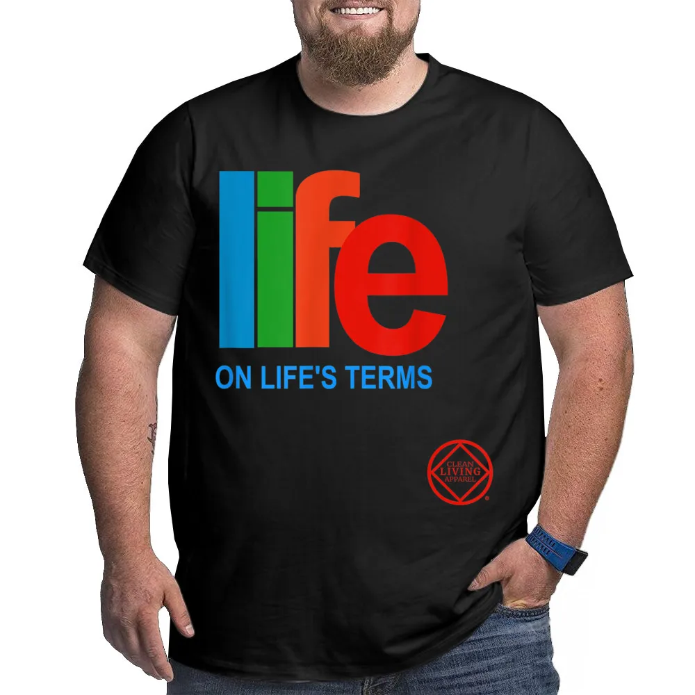 Tops Tees Father Day Crewneck 100% Cotton Mens T Shirts Life On Lifes Terms Narcotics Casual Tops T Shirt Tall Big Fat