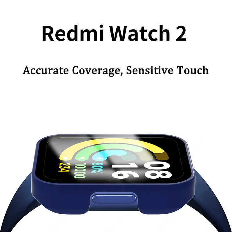 Full Cover Protector Case+Glass For Redmi Watch 2 Lite Screen Protector Film For Xiaomi Redmi Watch 3 Active Watch 3Lite PC Case