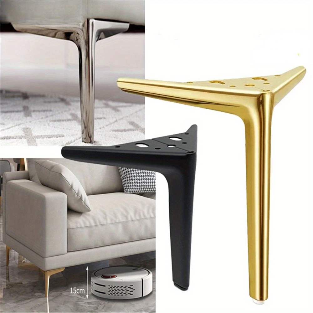 4PCS Metal Furniture Legs TV Cabinet Bed Coffee Table Leg Black Gold Silver Desk Stool Chair Foot Sofa  Hardware Replacement Leg