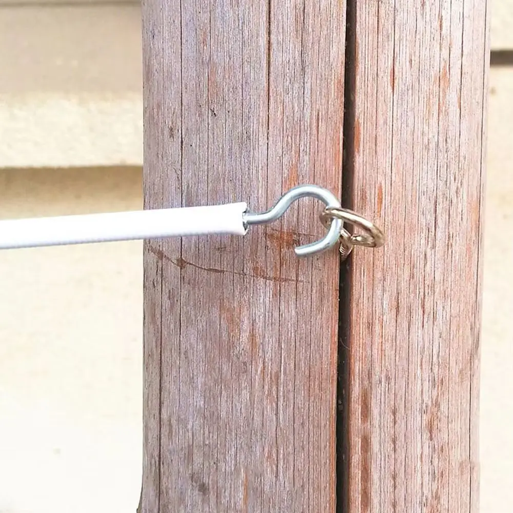 1Set New 2/3/4/5 Meters Curtain Spring Rope PVC Steel White Curtain Track Wire with HOOKS EYES Wall Hanging Line