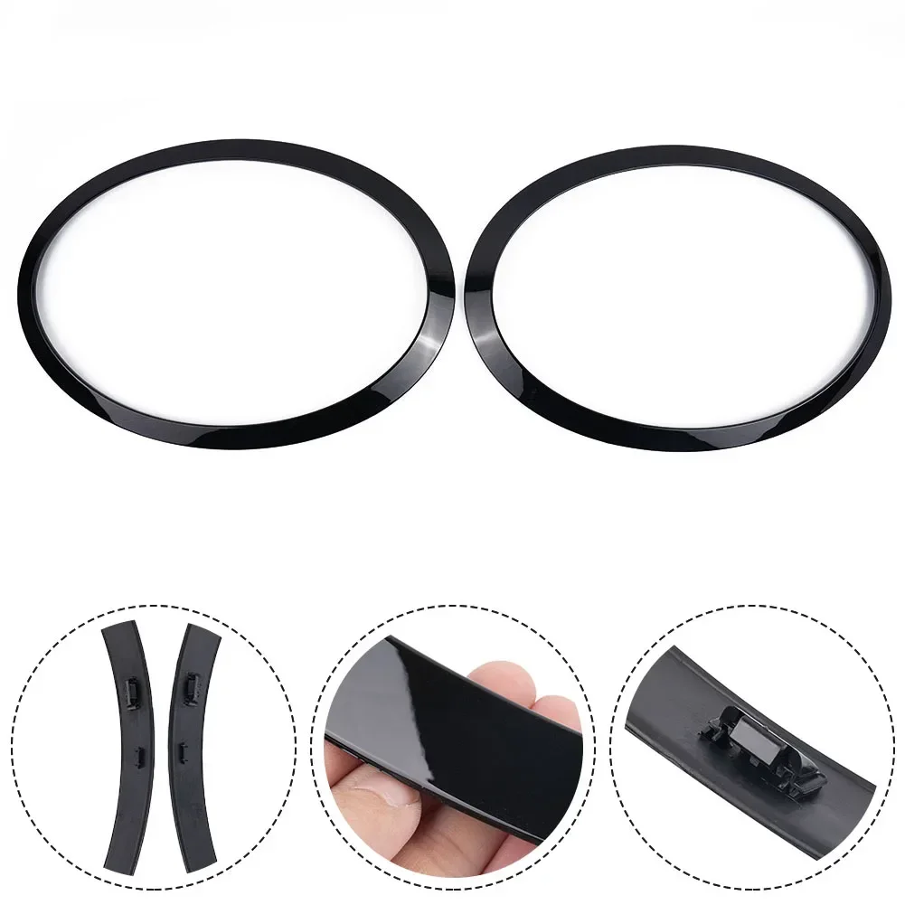 

2pcs Car Headlight Frame Bright Black 51712355791, 51712355798 For MINI F55 F56 F57 2013-2017 HEADLIGHT TRIM RING LEFT+RIGHT SET