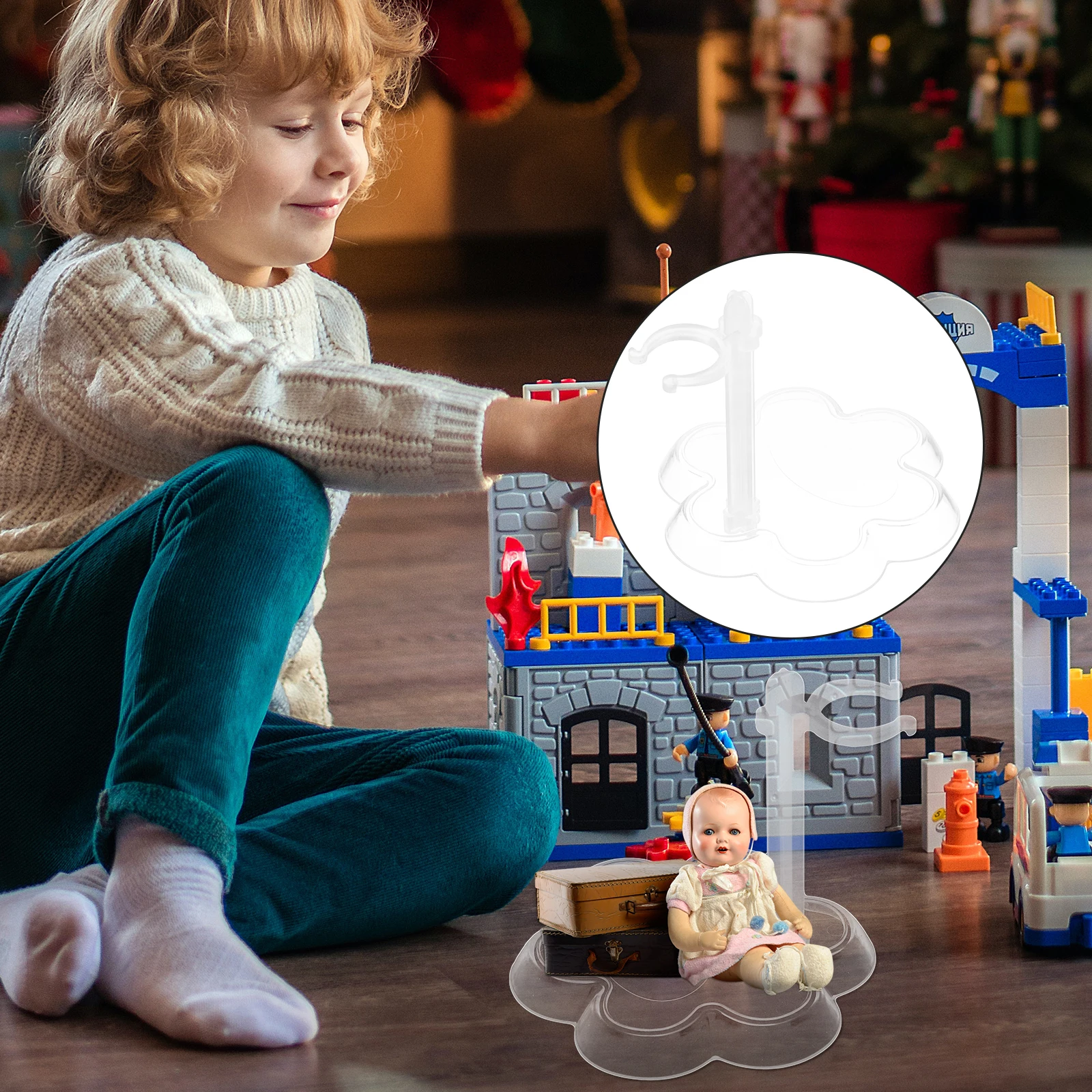 

Non Deforming Plastic Stand 10Pcs Transparent Toy Holder Universal Feet Fitting Display Rack For Kids
