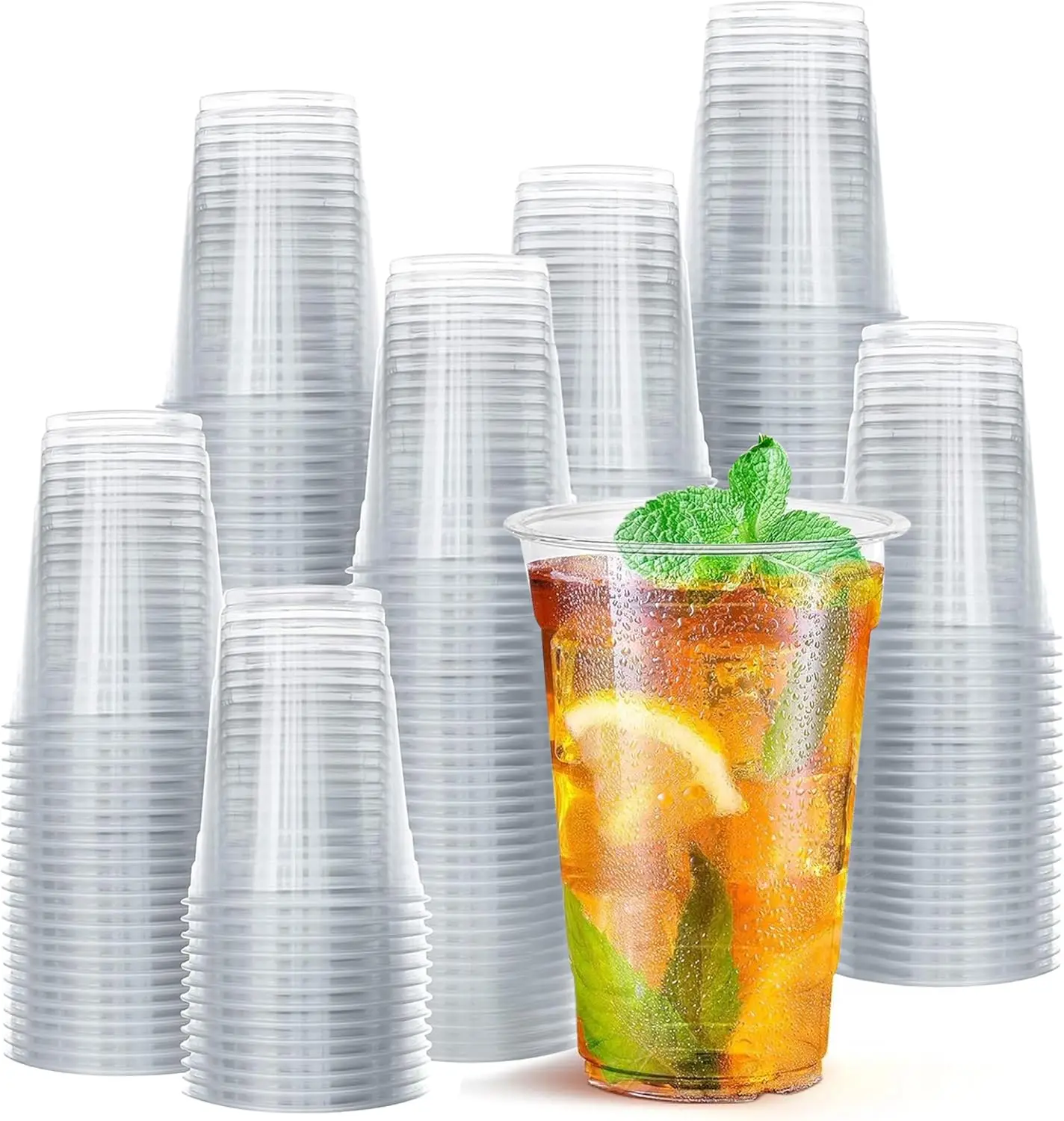 

400 Clear Plastic Cups 16 oz Plastic Cups Disposable Cup PET Clear Water Cup Beer Glass Party Mug Holiday and