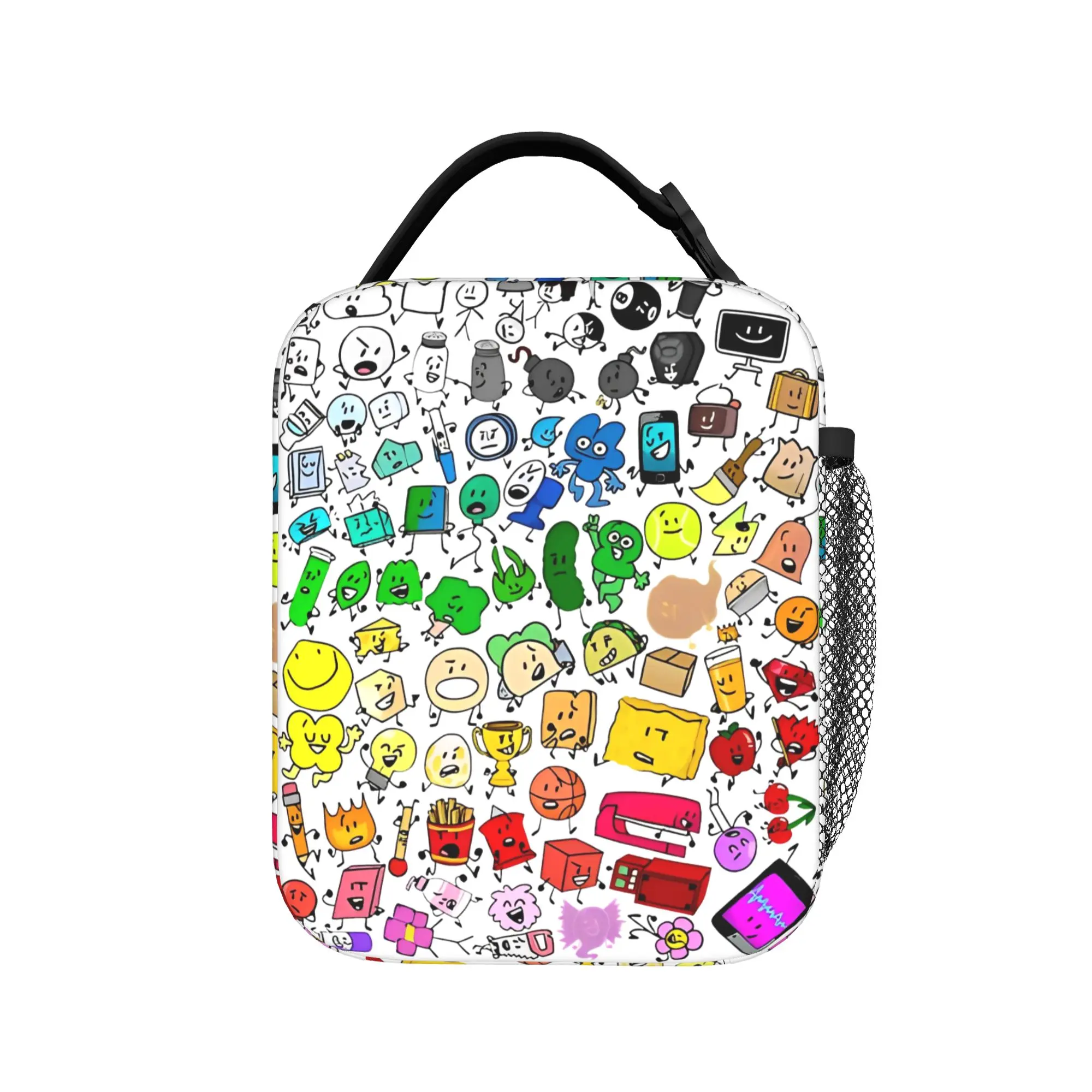 BFDI Insulated Lunch Bag Cooler Bag Reusable,Lunch Container Battle for Dream Island High Capacity Lunch Box Tote Food Bag