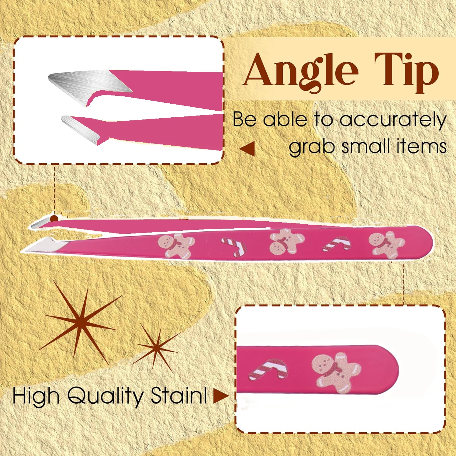 4 قطعة مجموعة ملاقط الحاجب المطبوعة لاش الملقط الدقة الملقط للحواجب نتف الشعر نام إزالة شعر الوجه #5