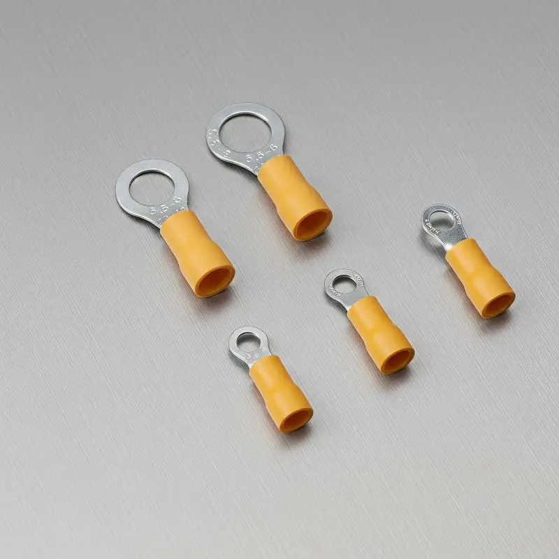 RV5.5 Insulated Ring Crimp Connectors 10/50Pcs M4-M8 Electrical Terminals for DIY Wiring Enthusiasts Auto Repair