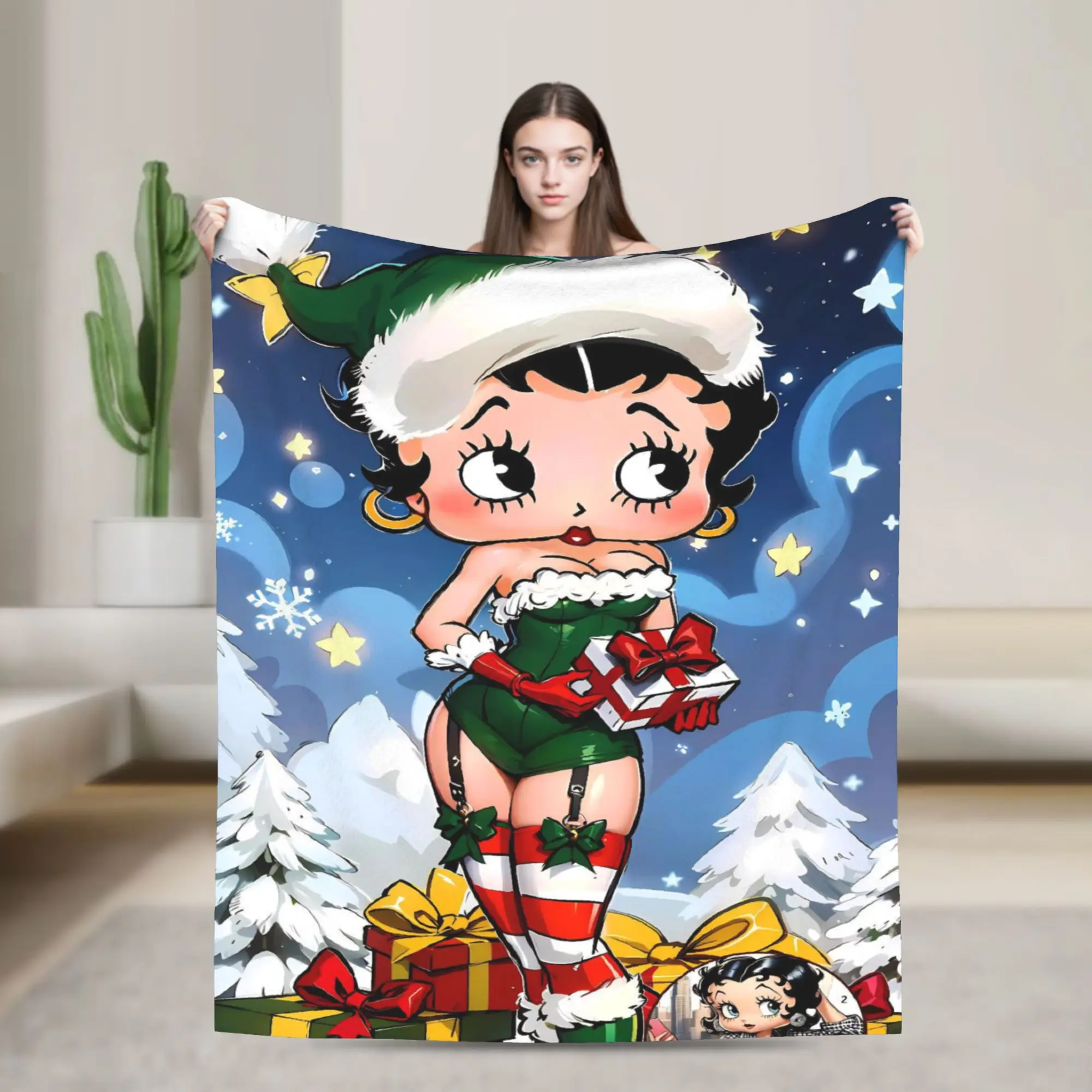 

B-Bettys Boops Blanket Multi-size Cozy and Lightweight Throw Blankets for Couch Sofa and Bed