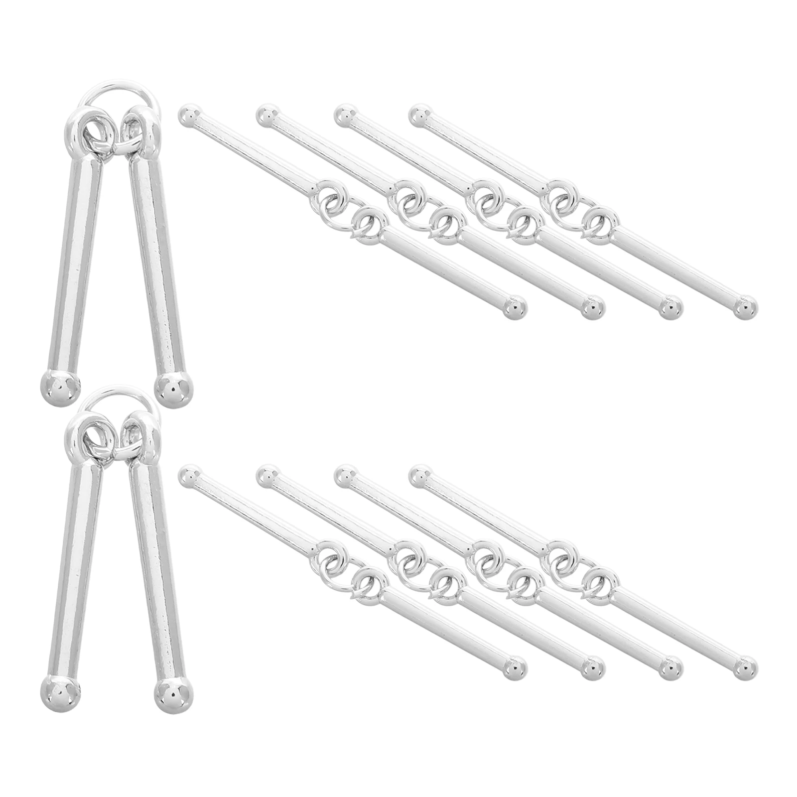

10 Pcs White K Pendant Elegant Drumstick Jewelry Zinc Alloy Durable Music Lover Present Versatile Necklace Bracelet Charm