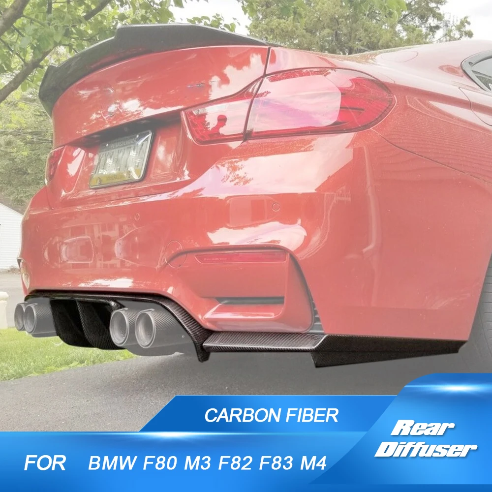 Rear Splitter Carbon Fiber Body Kit Car Rear Bumper Diffuser Lip Spoiler for BMW 3 4 Serises F80 M3 F82 F83 M4 2014-2017