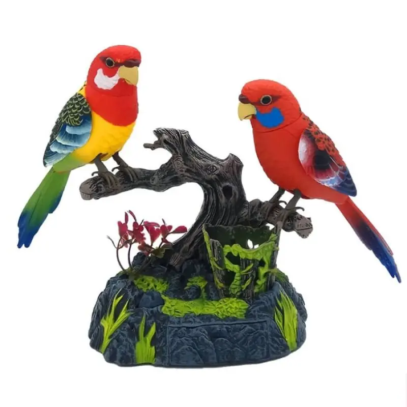 Talking Parrot Cute Electric Battery Operated Control Voice Simulation Parrots Sparrow Bird Repeats What You Say Electric Toy