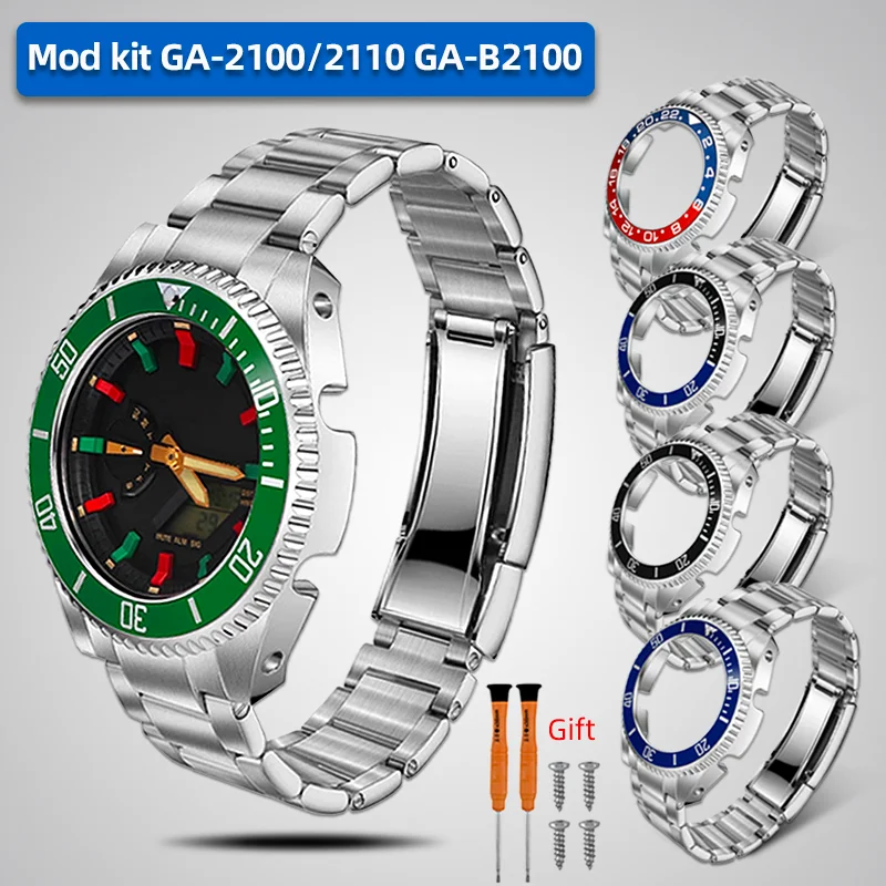 GA2100 Mod Kit Stainless steel Bezel Band For Casio G-SHOCK GA