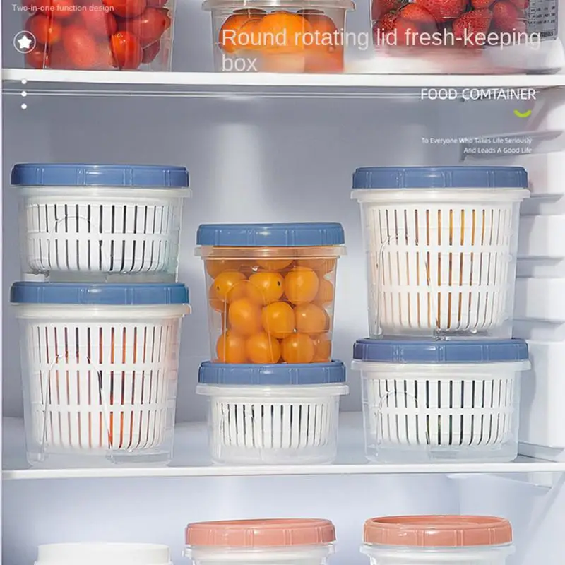 Refrigerator Storage Box Kitchen Food Vegetable Fruit Storage Box Drain Basket Storage Containers Fridge Organizer Storage Box