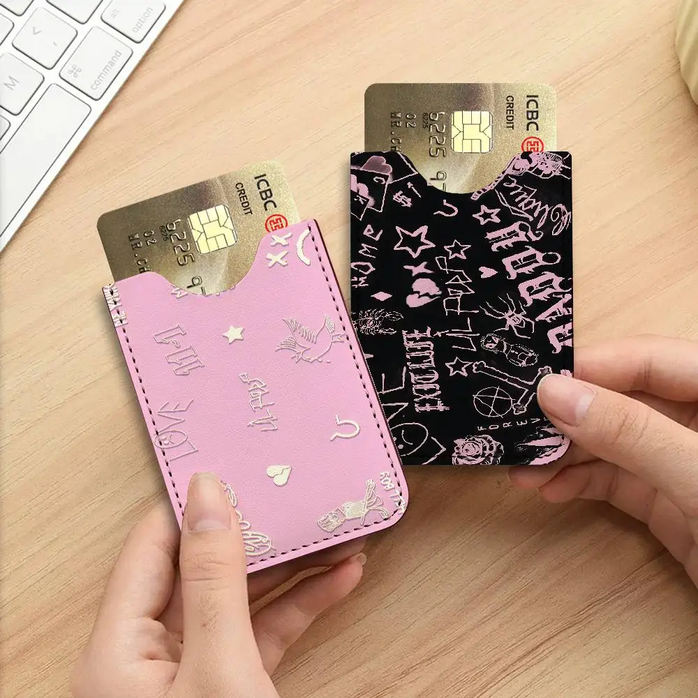 Hip Hop Rapper L-Lil P-Peep Creative Printed with Leather Protective Case Business Portable Letter Pattern Leather Credit Bags