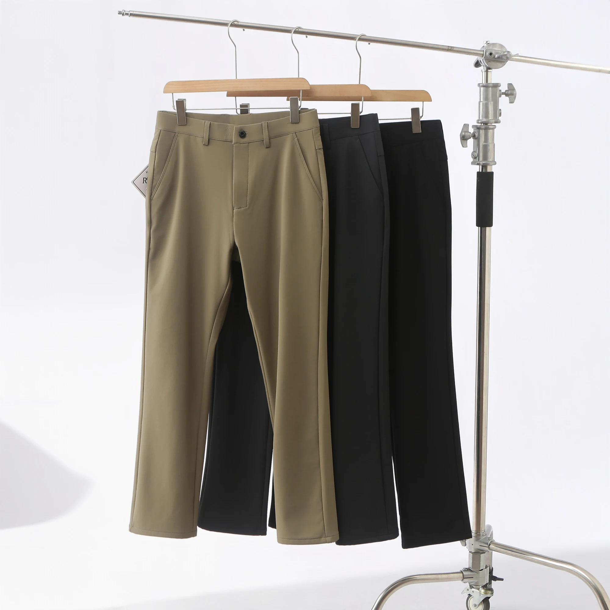 

Busin повседневные мужские прямые брюки, износостойкие удобные осенние нейлоновые брюки для отдыха против морщин