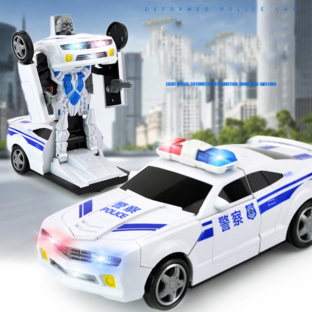 

Toy Glowing Deformation Police Car Toys Electric Out of Shape Childs Cars