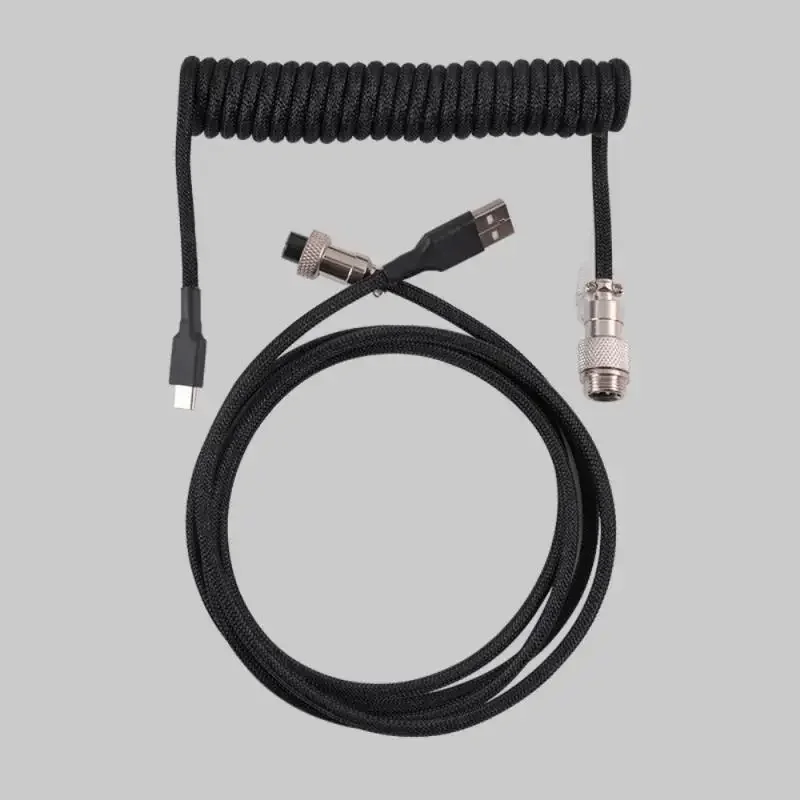Mechanical Keyboard Coiled Cable Wire Type C USB Port Coiling Cable Desktop Computer Gaming Keyboard Accessories