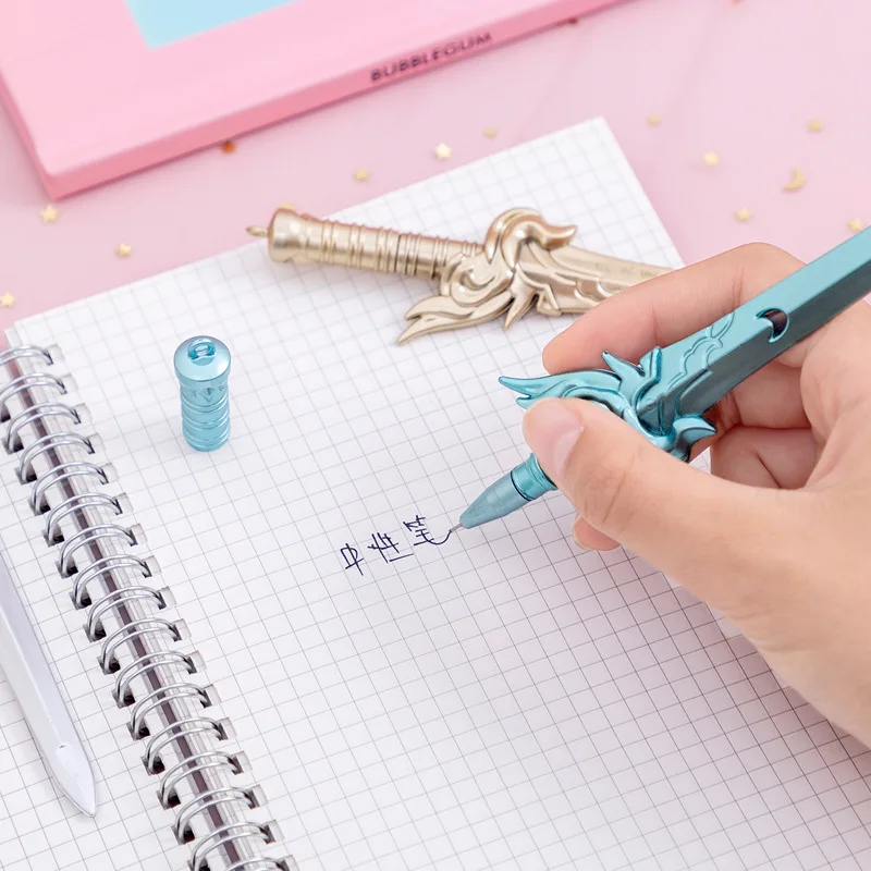 1 peça de papelaria escritório criativo phoenix espada gel caneta material escolar lidar com arma presente adorável estilo chinês do vintage