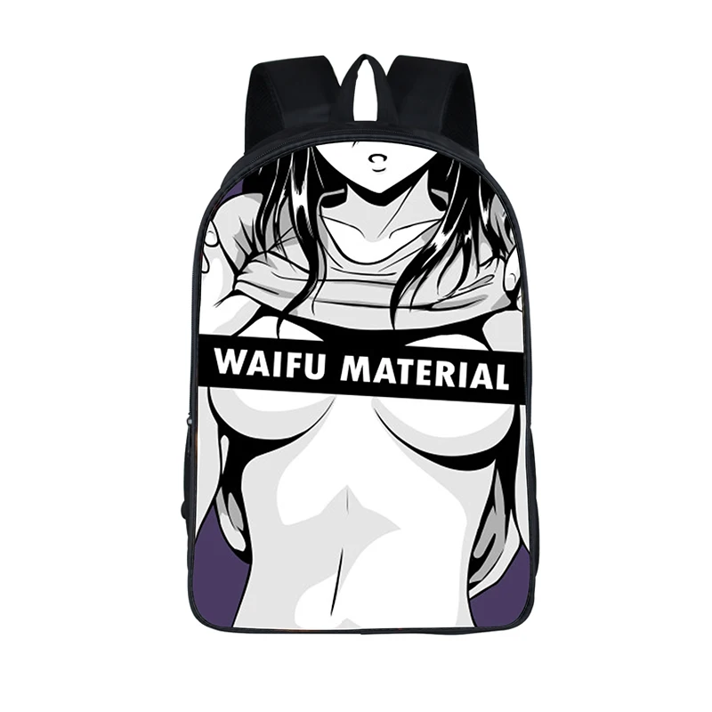 Kawaii sugoi senpai anime waifu impressão meninas meninos sacos de escola adolescente bolsa para portátil mochila casual dos homens das mulheres armazenamento