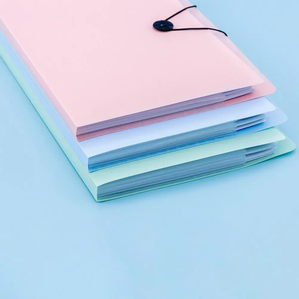 Plastic  Convenient A4 Office Data Storage Organizer Pouch Morandi Color File Storage Bag Classified   Desk Accessory