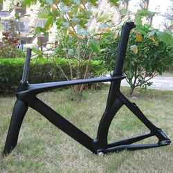 700c Black Carbon Track Bike Frame Fixie Bicycle Single Speed Frameset Fixed Gear