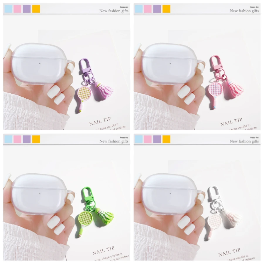 for badminton Keychain Case For SoundPEATS Air 3 Deluxe HS /air3pro Case Silicone Earphone Cover For SoundPEATS Air3Pro