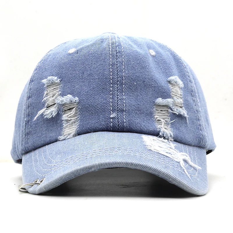 New Ring Denim Baseball Cap Men Women Holes Snapback Hat Casquette Summer Sports Hip Hop Cap Gorras Unisex hats