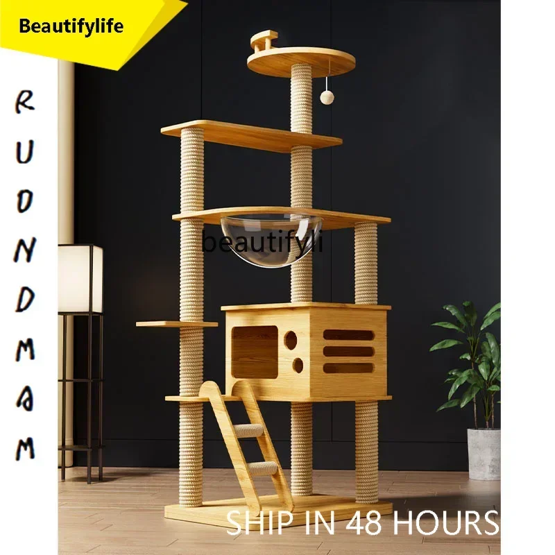 PPP  Wooden Large Cat Climbing Frame Cat Nest Tree Integration Does Not Cover an Area of Cat Climbing Frame