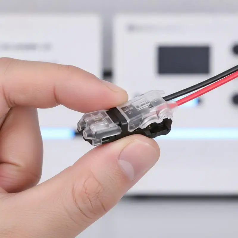 No-Peel No-Solder T2 Wire Cable Connectors 10Pcs Snap In Quick Terminals for Office Electrical Equipment Repair