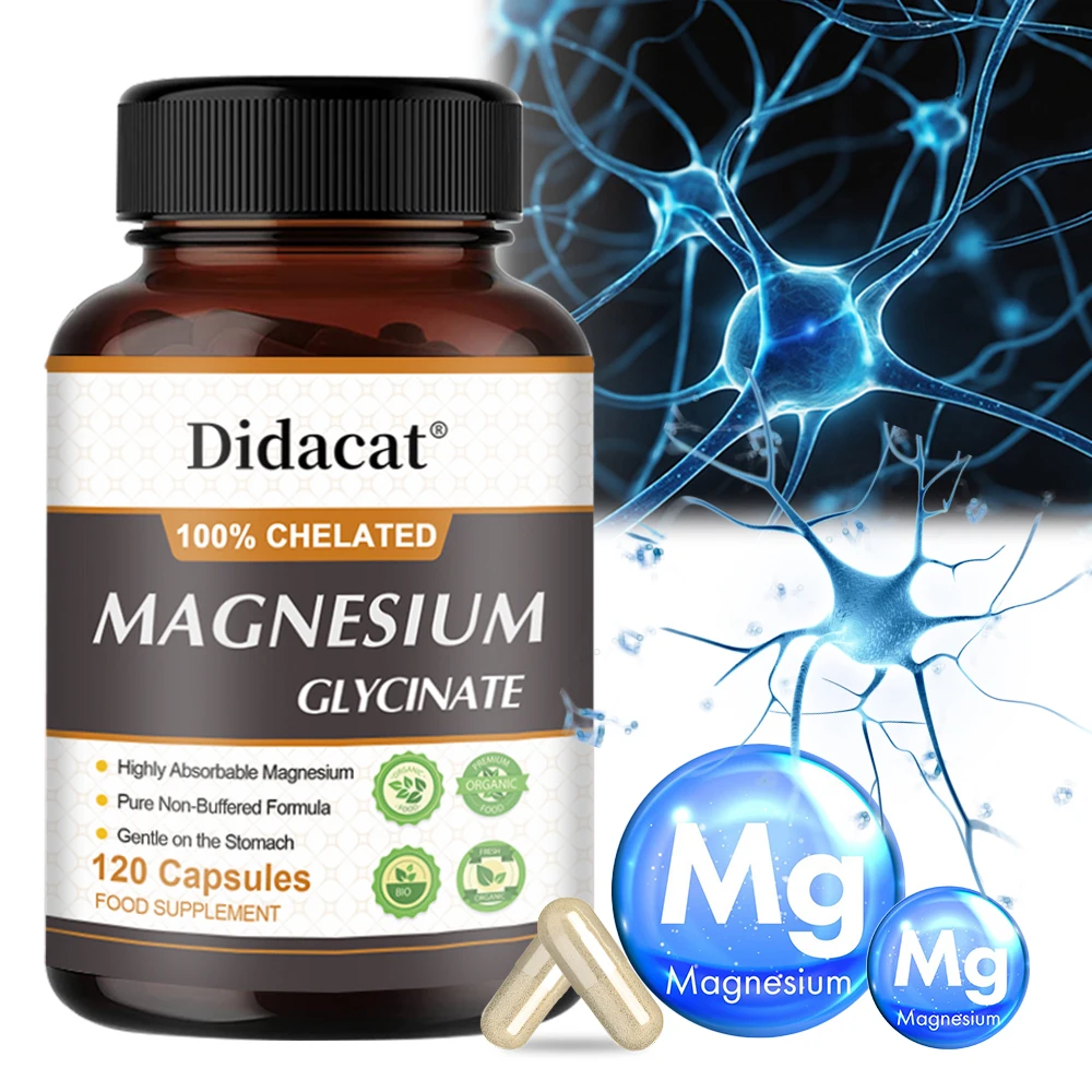 500 Mg Magnesium Glycinate - High Absorption Magnesium Supplement To Support Muscle and Improve Sleep - Vegetarian Capsules