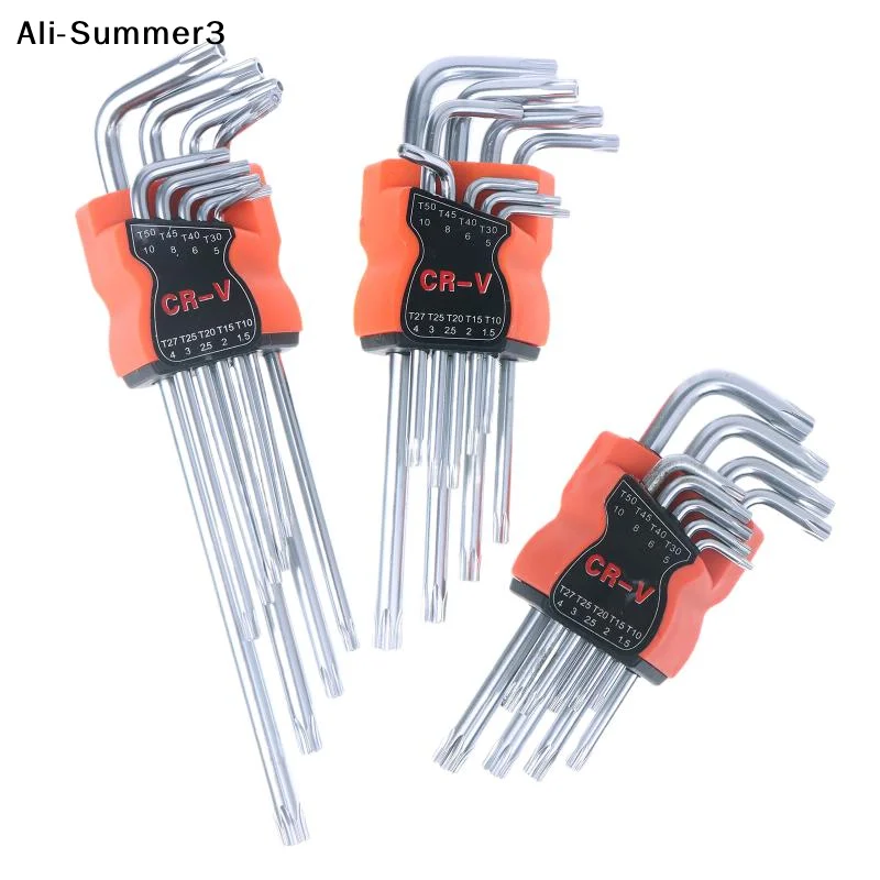 【S3y】9Pcs Torx Star Wrench Set Allen Keys Hexagon Spanner Dual End L Type Star Screwdriver Hand Repair Tools For DIY Home Repair