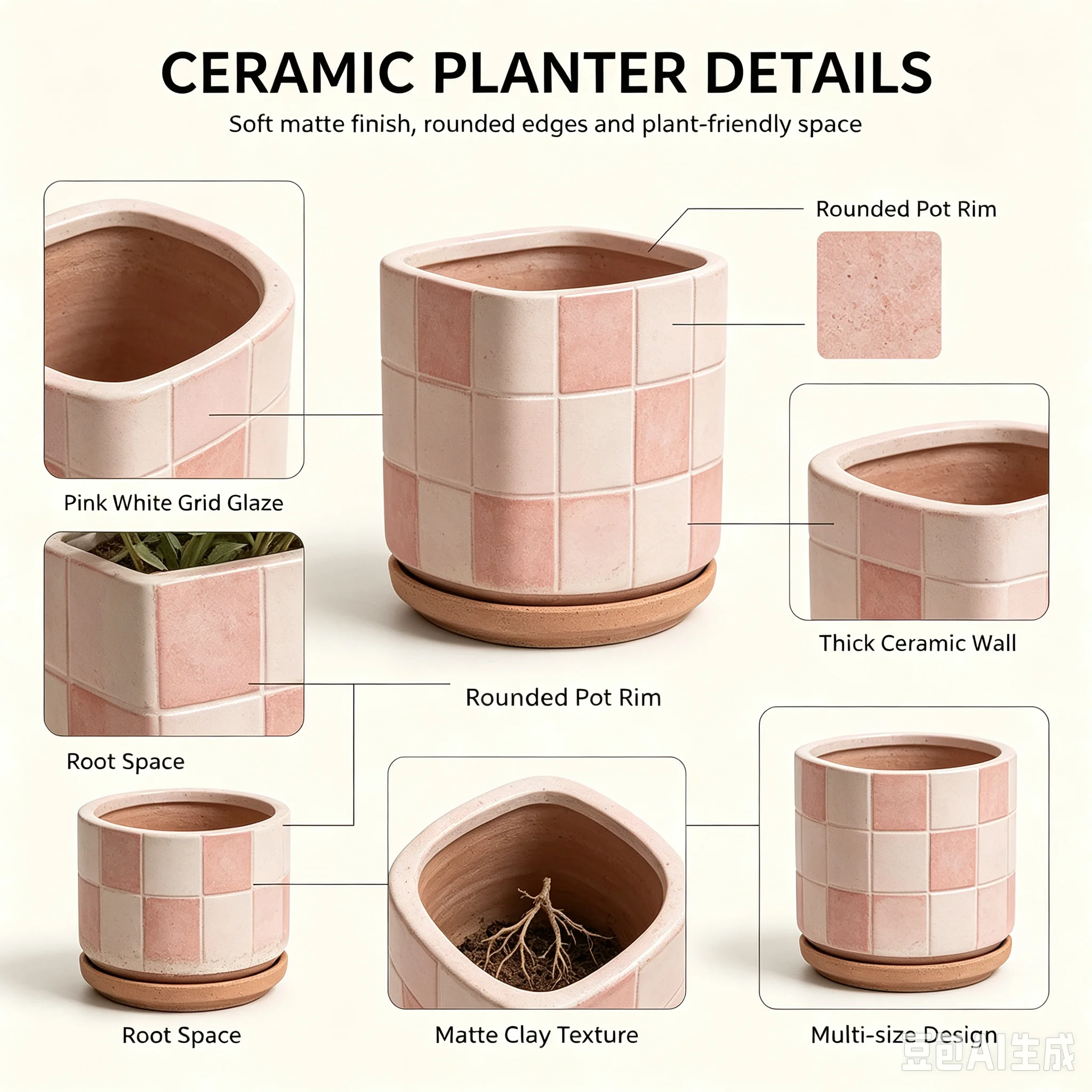 LLY pastoral creative flower pot deepening shopping mall villa decoration ornament courtyard green plant flower trough