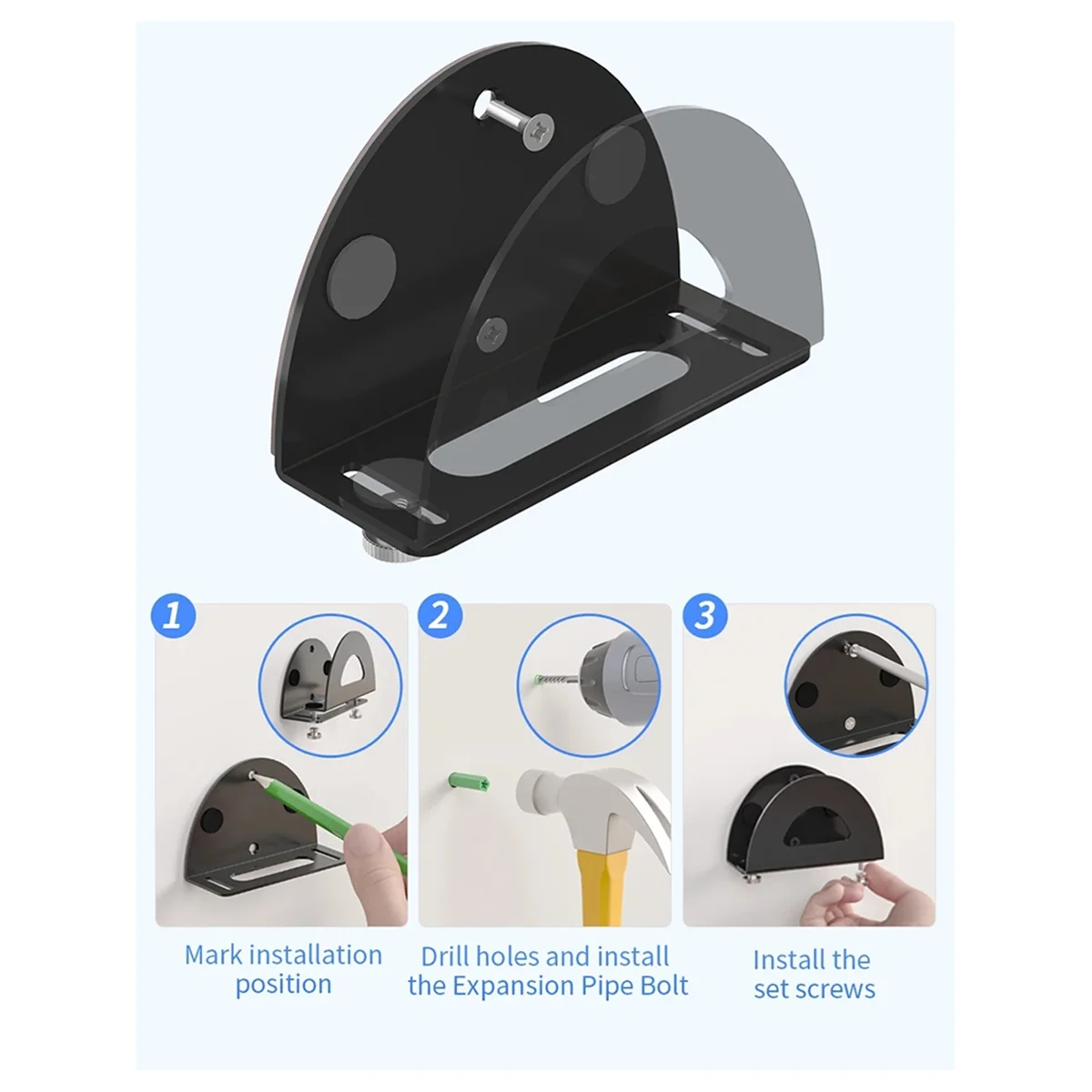 

EEB-fSmart TV Box Holder Wall Mounted Stand for Apple TVs Router Modem Harddisk or Other Media Player Thick