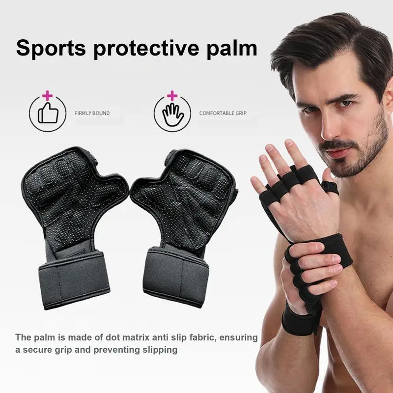 

Exercise Gloves Training Gym Gloves Adjustable Comfortable Silicone Padding Powerful Grip Anti Slip Lightweight Men Gym