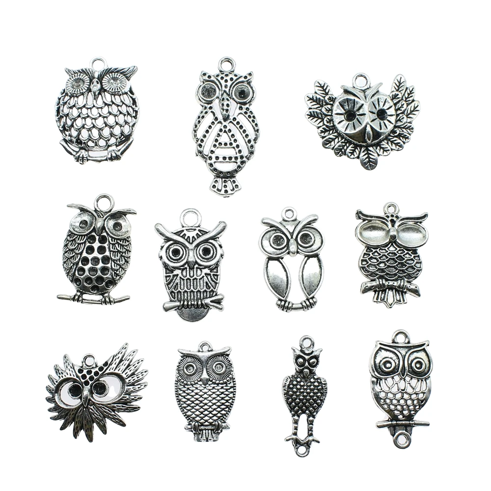 5pcs Charms Owls Antique Silver Color Owl Charms For Jewelry Making Charms Birds Jewelry Findings DIY
