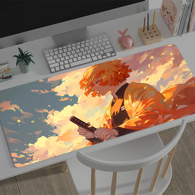 

Large Mouse pad Demon Slayer Agatsuma Zenitsu game player keyboard pad non-slip office study desk mat coaster PC Anime Mousepad