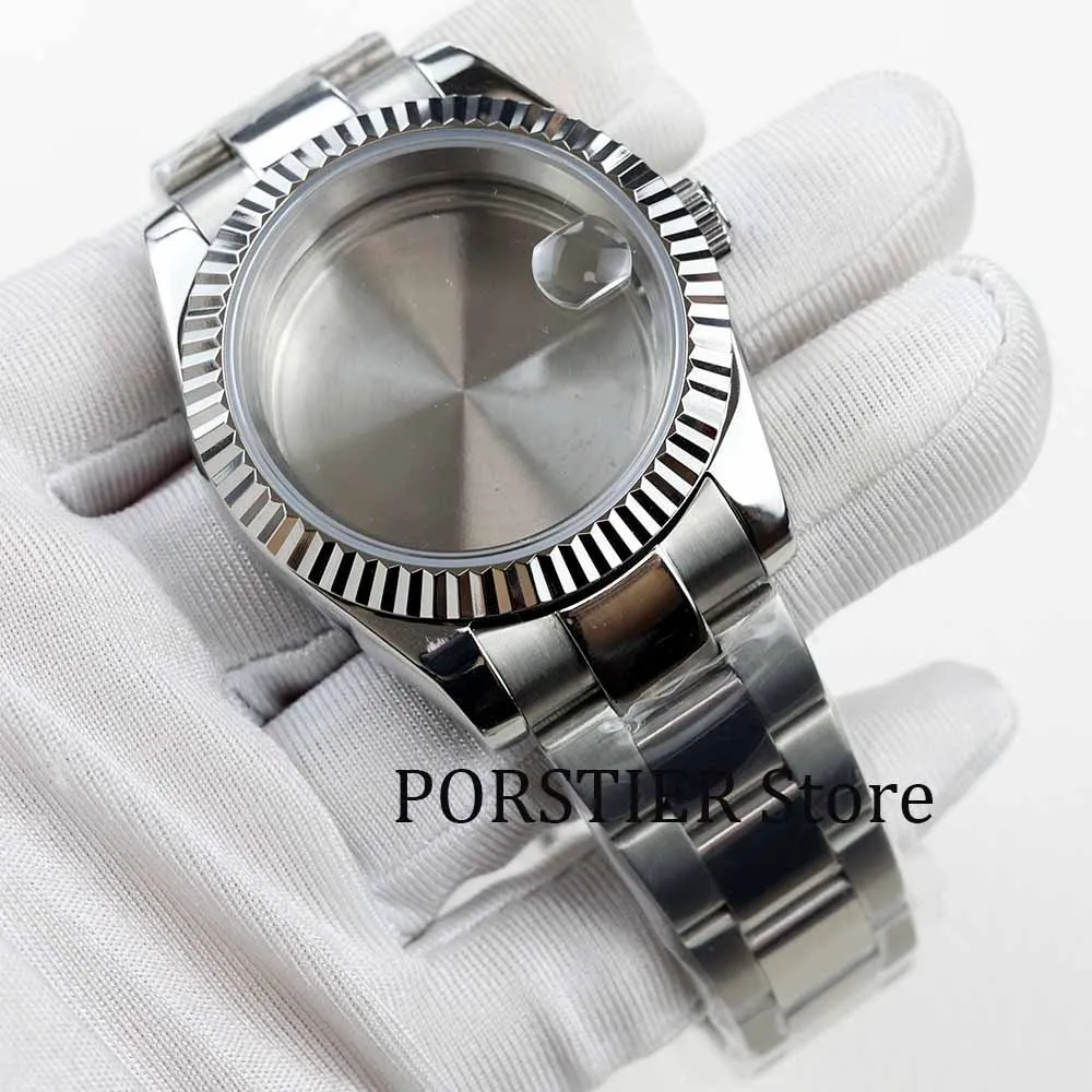 

High quality 36/39mm NH35 Case Sapphire glass stainless steel For Nh35 Nh36 Movement polish oyster strap 28.5mm Dial watch case