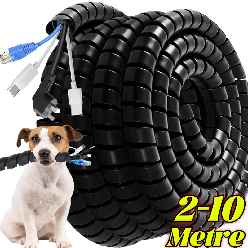 

Cable Management Sleeve Spiral Cable Wrap Insulation Sleeves Wound Flexible Wire Organizer Wire Winding Cord Protectors Covers