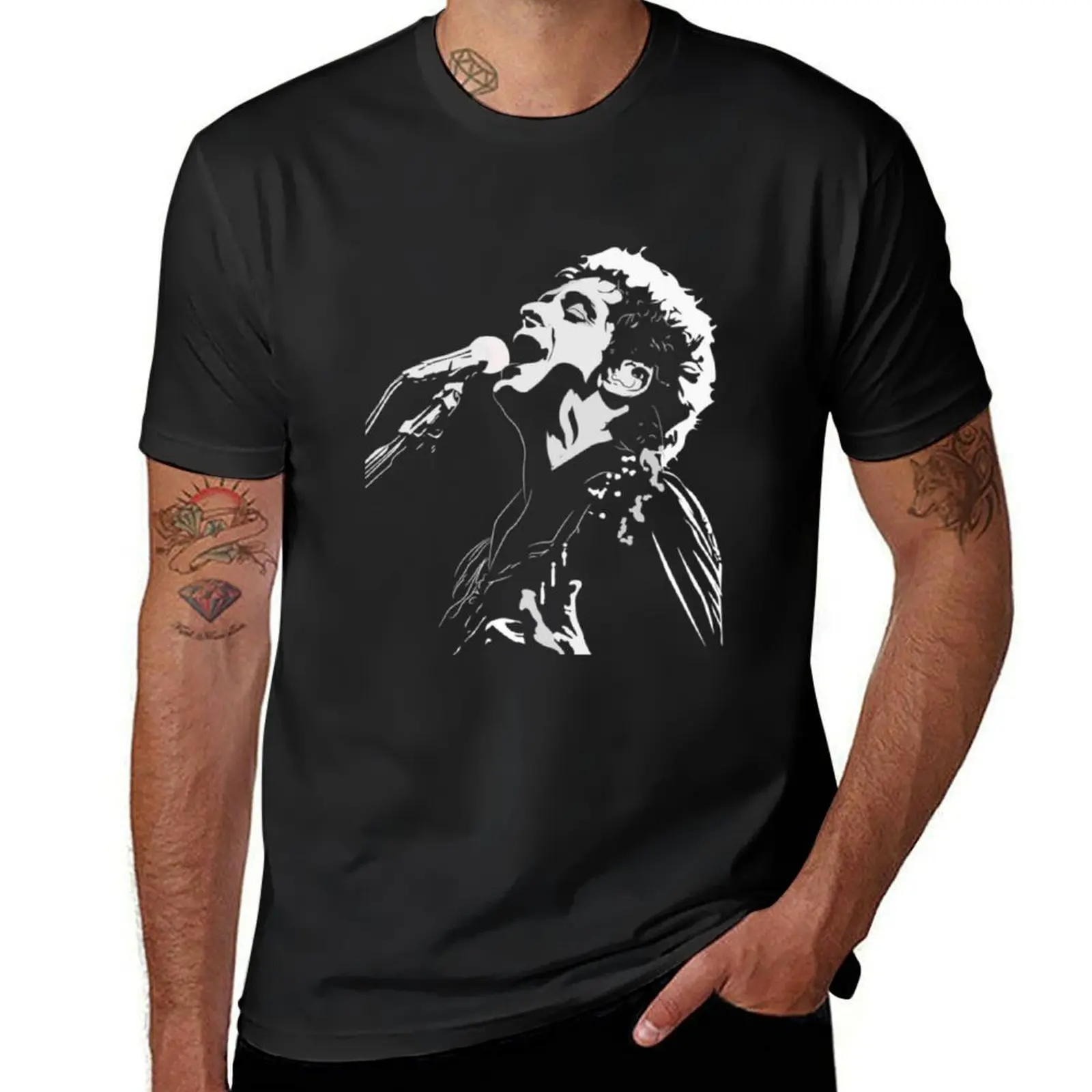 Gustavo Cerati (Vector) Camiseta T-shirt anime clothes tops plain t shirts men