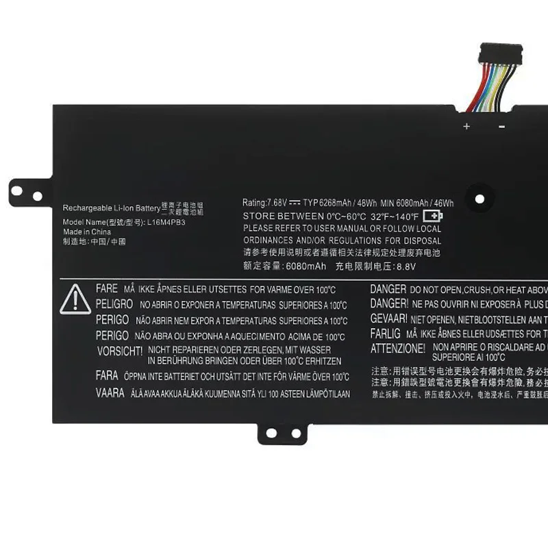 Imagem -02 - Jc-bateria do Portátil para Lenovo Ideapad L16c4pb3 720s13arr Série 720s-13ikb L16m4pb3 L16l4pb3 7.68v 268mah 48wh Alta Qualidade