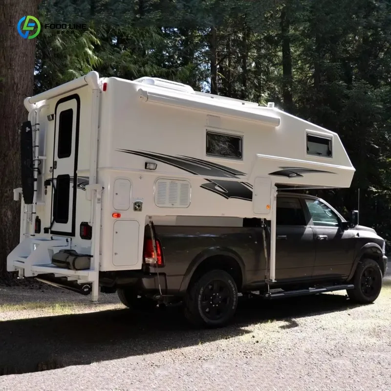 Luxury 4x4 Pickup Camper Van Premium Off-Road RV Truck Travel Trailer For Outdoor Camping