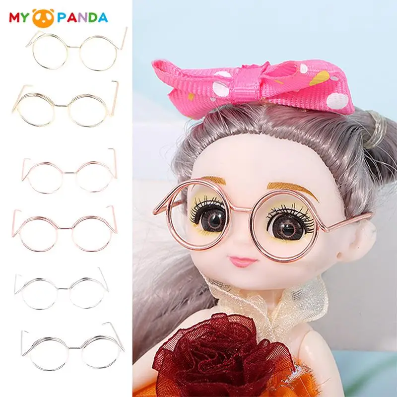 2PCS Fashion Round Frame Lensless Round Frame Lensless Retro Cool Doll Glasses For Doll 1/6 30cm Doll Fashion Accessories