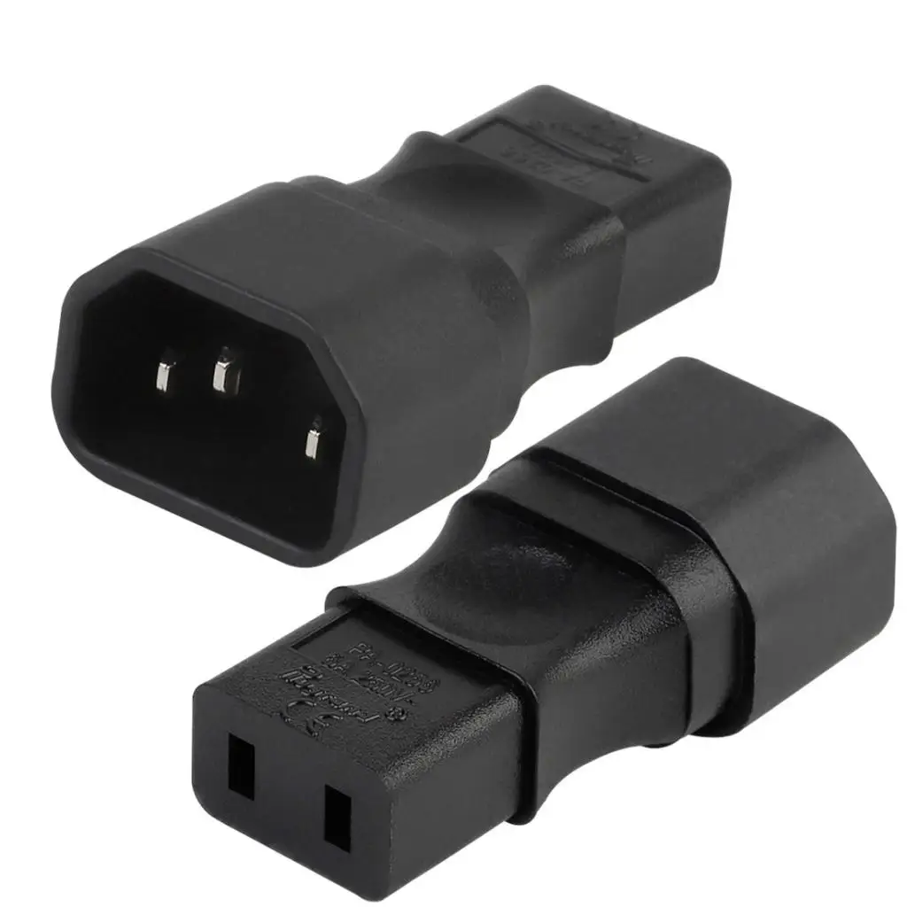 IEC 320 3 C14 Male Plug to C9 Female Socket Mains Extension Adapter UPS