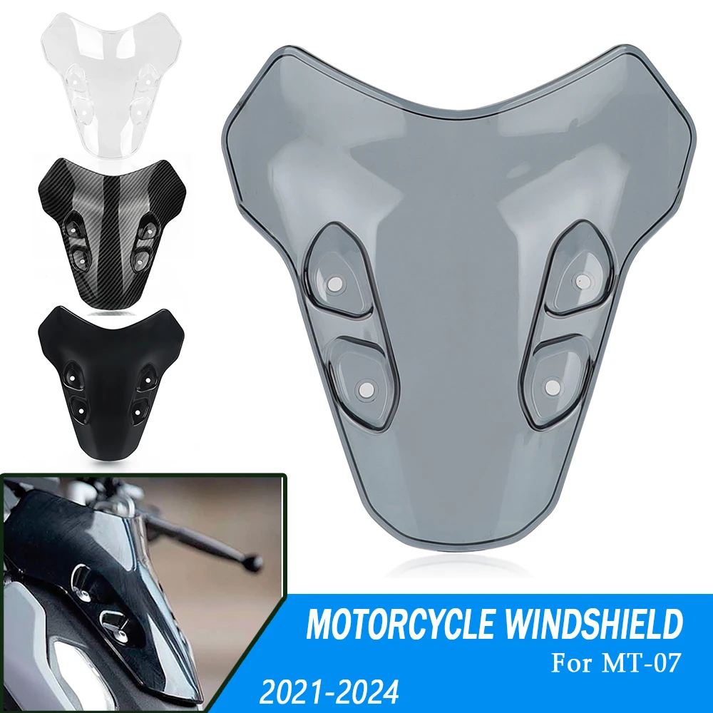 

2024 Motorcycle Accessories Windshield For YAMAHA MT07 MT 07 2021 2022 2023 Windscreen Windproof Wind Screen Deflector MT-07