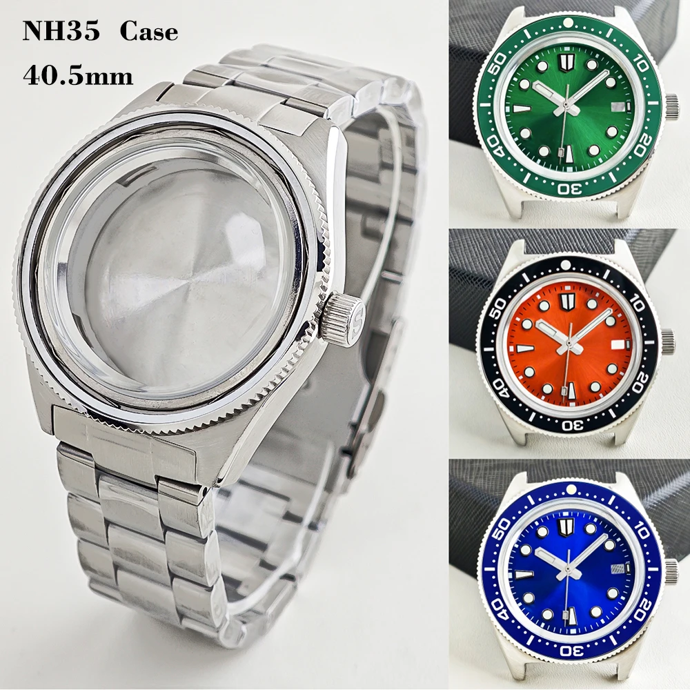 boitier-de-montre-de-plongee-405-mm-nh35-verre-saphir-pour-mouvement-nh35-36-cadran-285-mm-lunette-38-315-mm-bracelet-20-mm-pieces-de-montre-modifiees