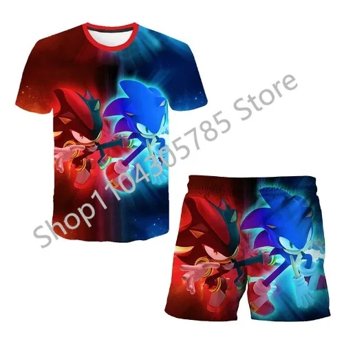 

2pcs Summer Hedge-hogs T-shirt Shorts Set Casual Fashion Style Pattern 3D Printed T-shirt Round Neck Short Sleeve Outdoor Wear