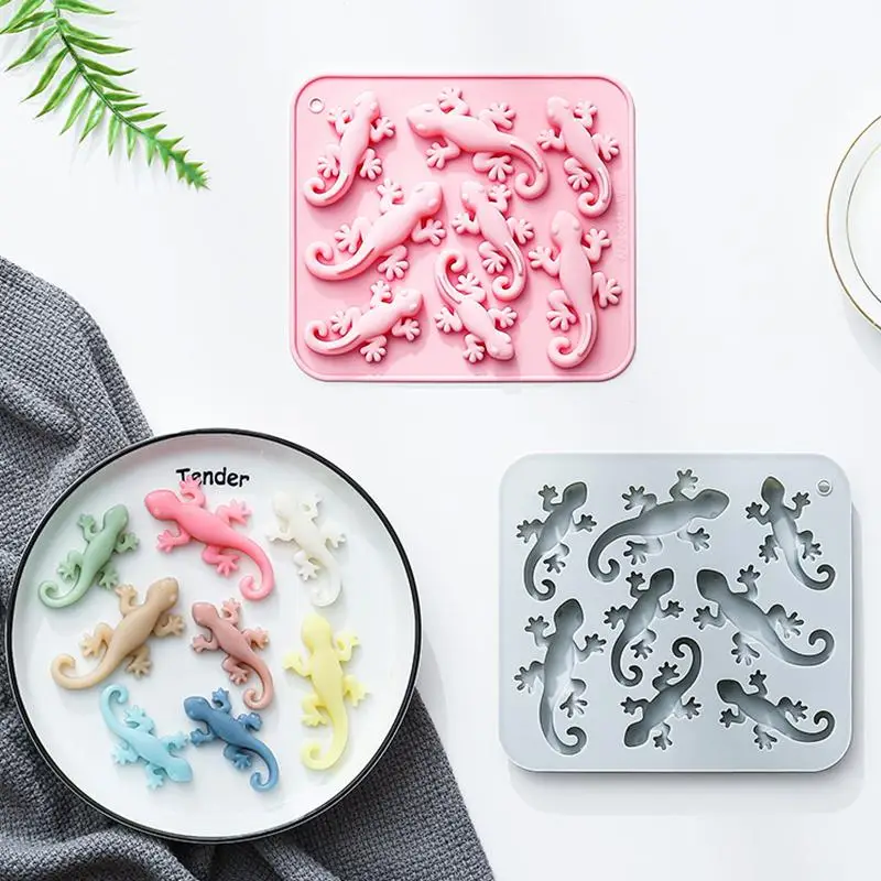 8 Cell Gecko Theme Silicone Mold for Fondant Chocolate Candy Fudge Creative Cake Decorating Baking Tool